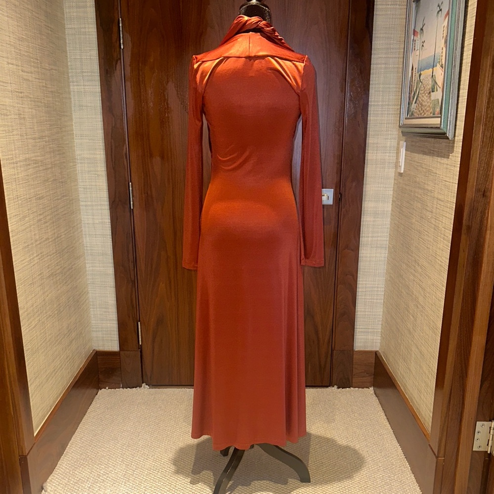 Johanna Ortiz Terracotta Midi Dress Size 4 Wedding Guest Resort - Picture 4 of 10